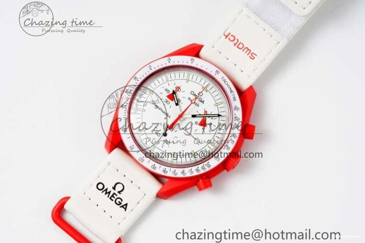 0103 Speedmaster Misson To Mars 1:1 Best Edition White Dial On Nylon Strap Quartz GoAnywhere 7862